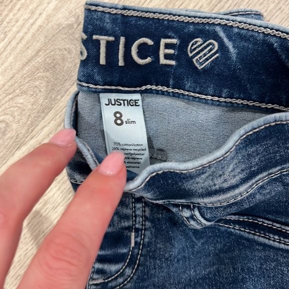 2 pair Justice jeans size 8 slim - Picture 4 of 9